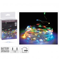 100 Led Μπαταρίας Σύρμα Χρωματιστό Εσωτερικού Χώρου