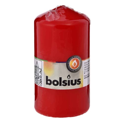 Κερί κορμός Bolsius κόκκινο 130/68mm