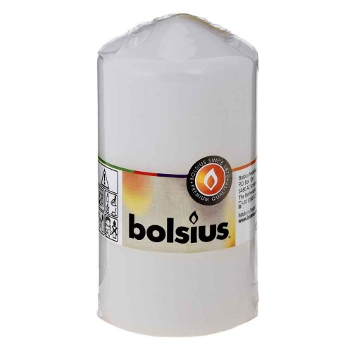 Κερί κορμός Bolsius λευκό 130X68mm
