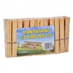 Μανταλάκια Ξύλινα 24τμχ