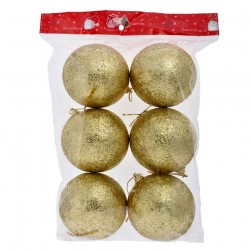 Χριστουγεννιάτικες Μπάλες Χρυσές 6τμχ 8cm