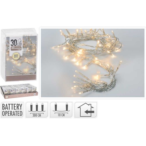 30 Led Μπαταρίας Warm Εσωτερικού Χώρου