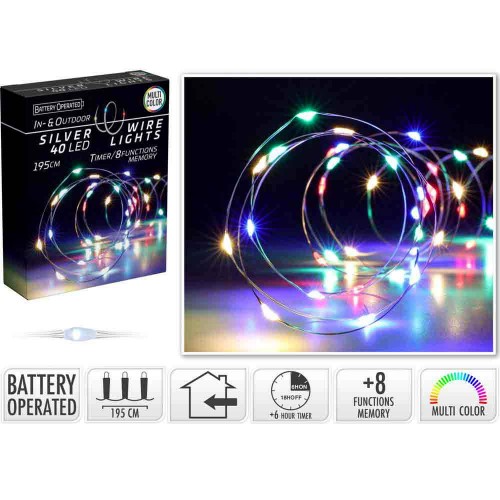 Συρμάτινα Λαμπάκια Xρωματιστά 40Led...