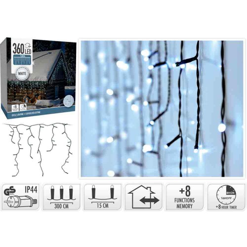 Λαμπάκια Led Βροχή 360 Λευκό Ψυχρό Εξωτ/Εσωτ....