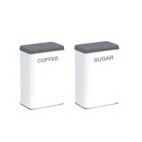 Κουτί Τετράγωνο Μεταλλικό Για Καφέ/Ζάχαρη