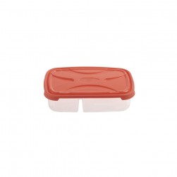 Φαγητοδοχείο Πλαστικό Ορθογώνιο 2 Θέσεων 21Χ14Χ6cm Χωρητικότητας 0,5lt και 0,3lt