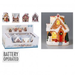 Χριστουγεννιάτικο Σπίτι Μπισκότο 10cm ME LED