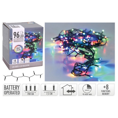 96 Led Μπαταρίας Χρωματιστά...