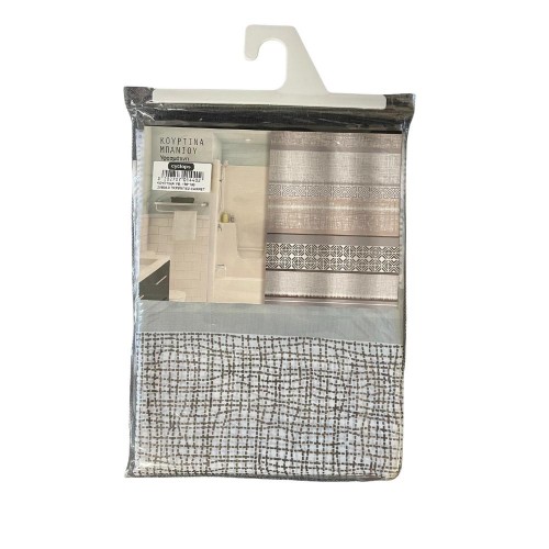 Κουρτίνα Μπάνιου Γκρι/Μπεζ 180Χ180εκ.